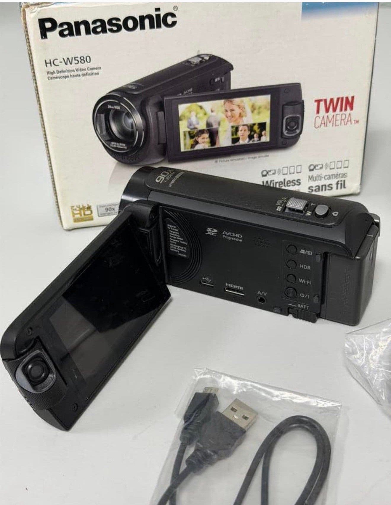 Panasonic HC-W580 Full HD twin Camcorder wifi hdmi 90x zoom, P, Ophalen of Verzenden, Zo goed als nieuw, Camera