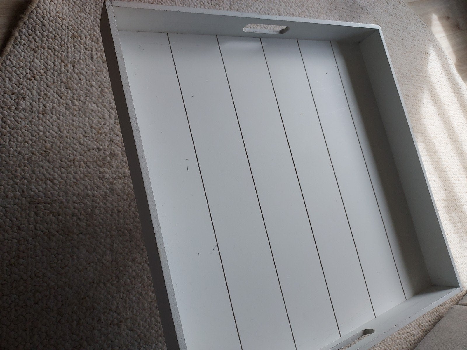 Groot houten brocante dienblad, Huis en Inrichting, Ophalen, Gebruikt, Vierkant, Hout