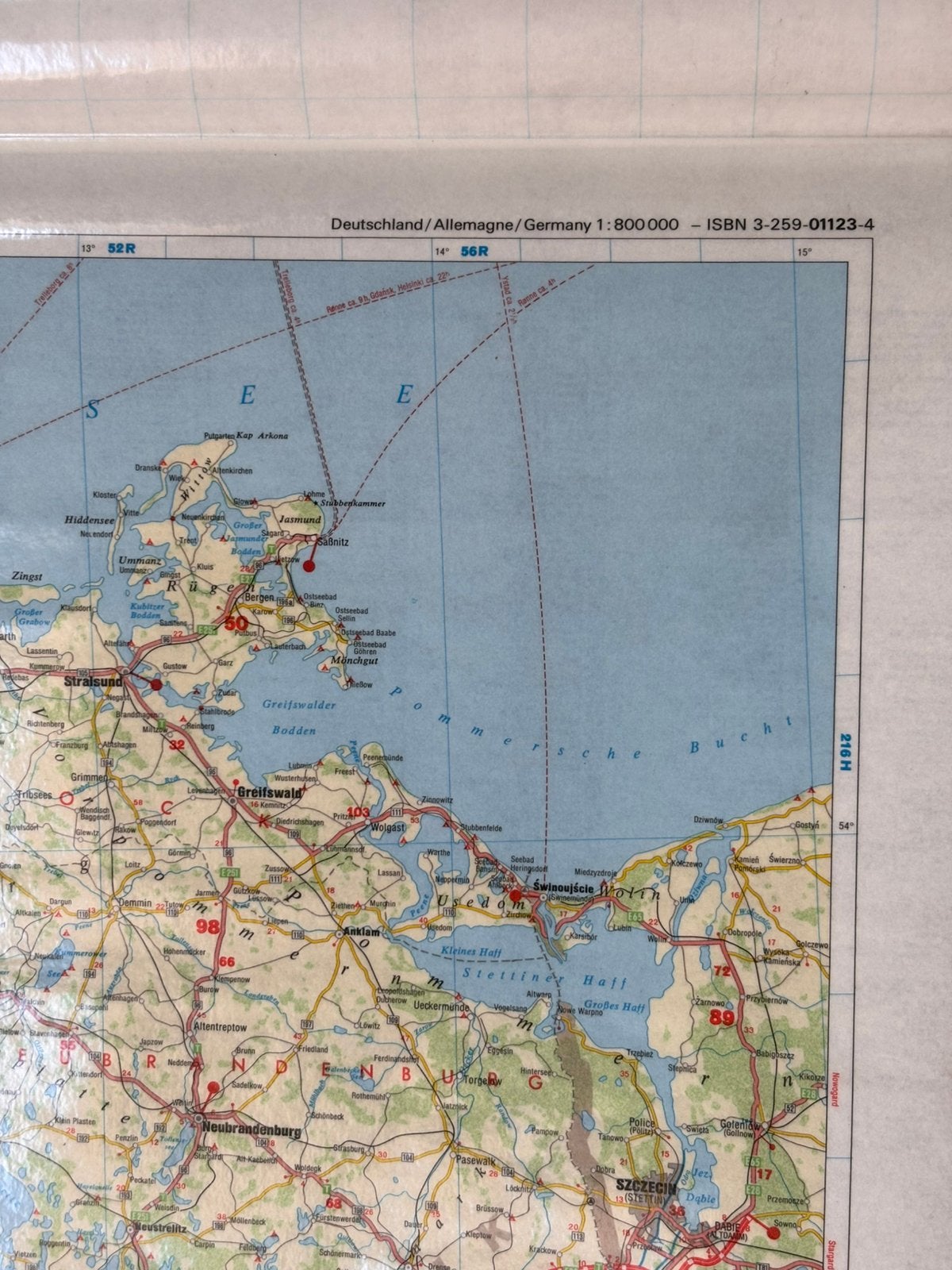 Vintage landkaart met draagstang [Duitsland], Boeken, Ophalen, Duitsland, 1800 tot 2000, Landkaart