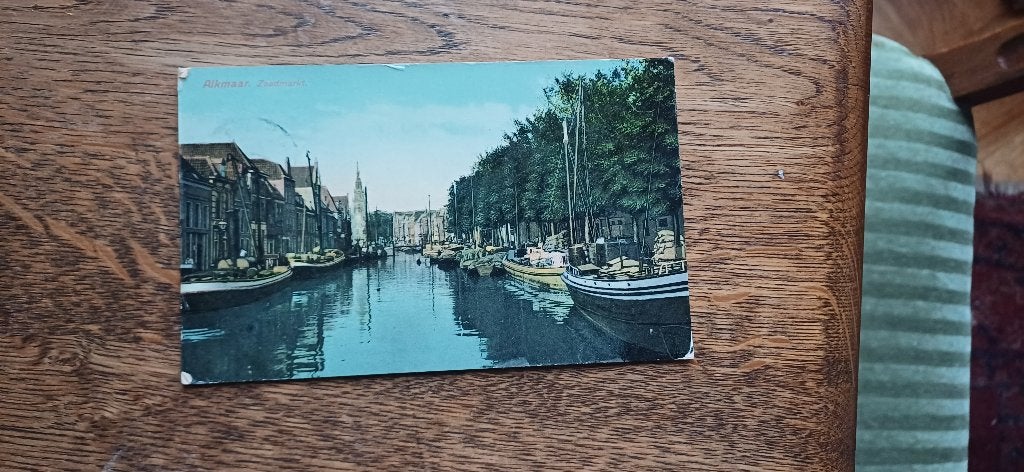 Alkmaar Zaadmarkt (met botters) 1910, Ophalen of Verzenden, Voor 1920, Gelopen, Noord-Holland