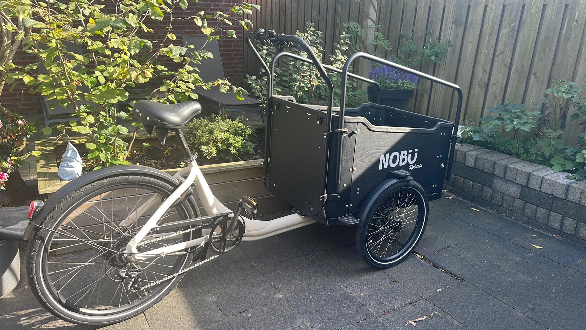 Nobu robusta bakfiets elektrisch, Zo goed als nieuw, 2 kinderen, Elektrisch, Schijfrem