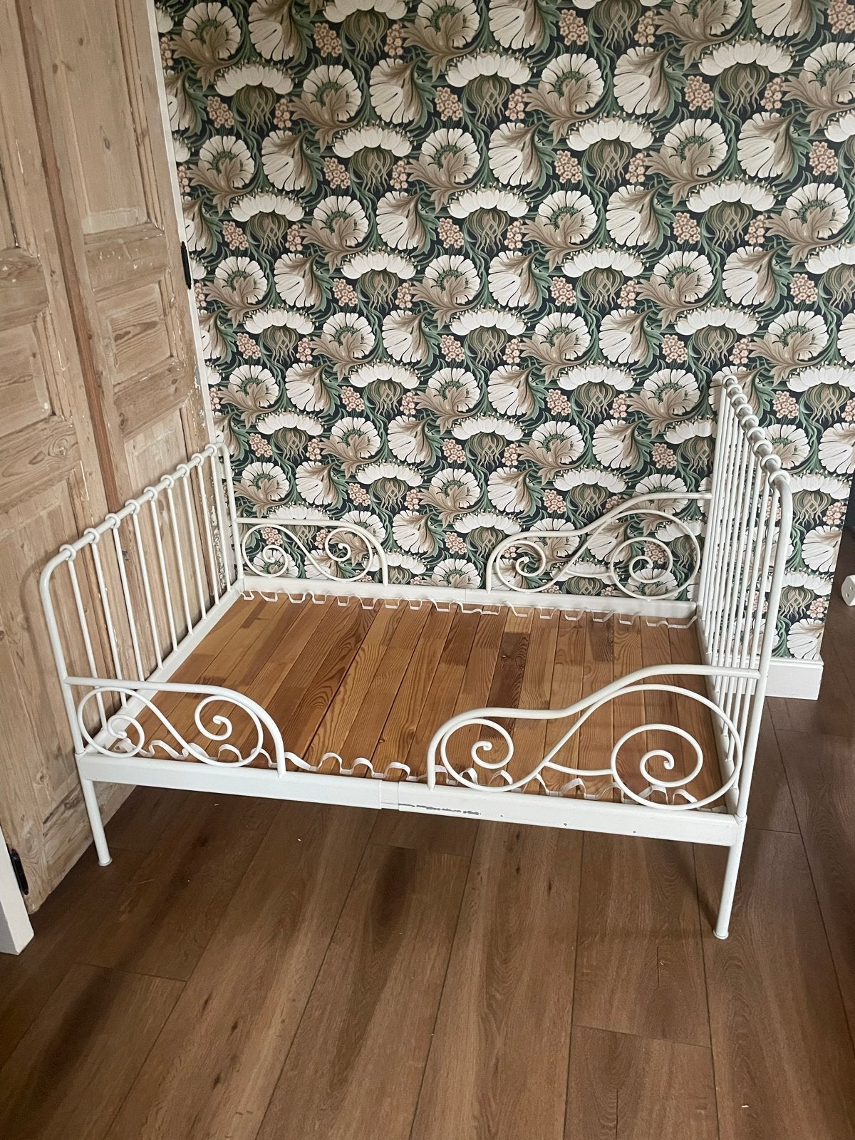 IKEA Sultan Meegroeibed - Wit metalen kinderbed, Ophalen, Gebruikt, 70 tot 85 cm, Lattenbodem
