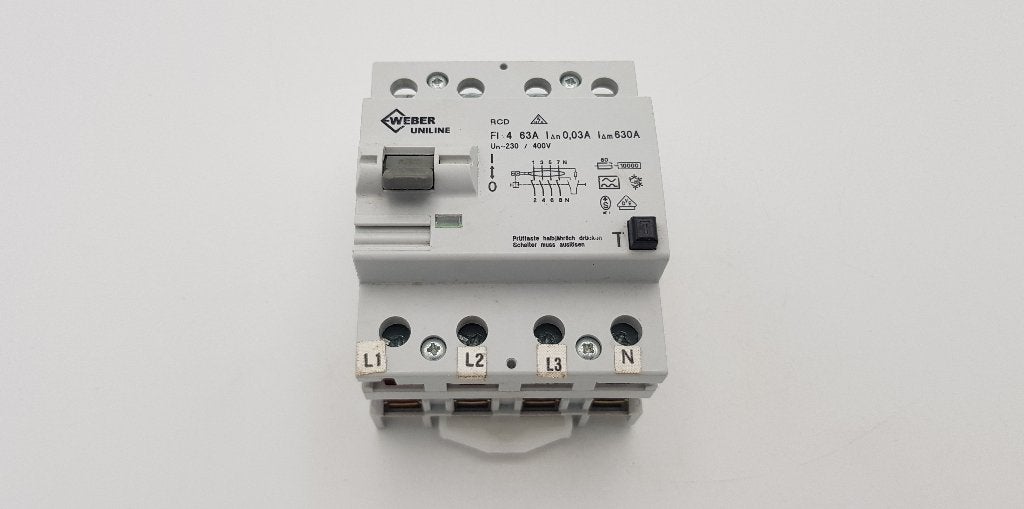 Weber Groepenkast Aardlekschakelaar 63A 30mA 230-400V (1x), Gebruikt, Onbekend, Ophalen of Verzenden, Onbekend