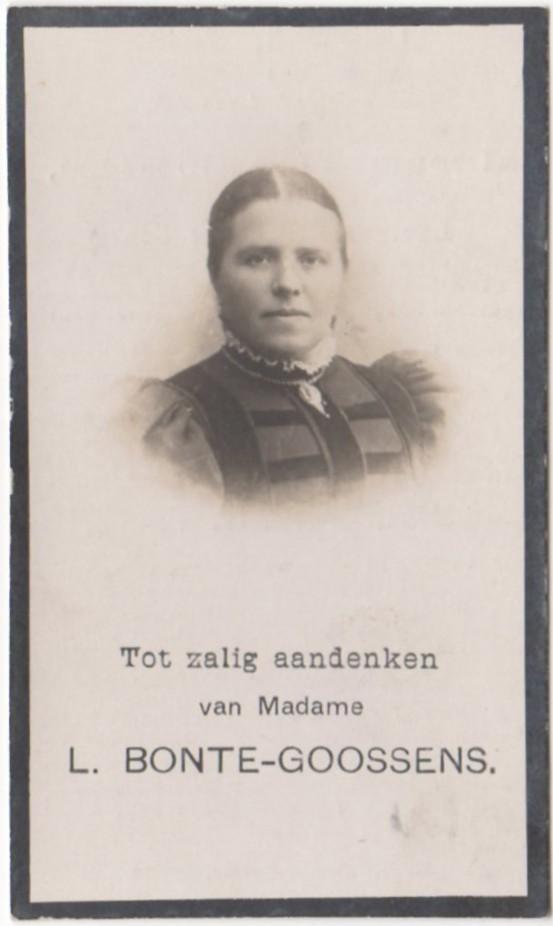 Leonie Maria Goossens 1866 Zuiddorpe + 1930 Breda, 64 jaar, Verzenden