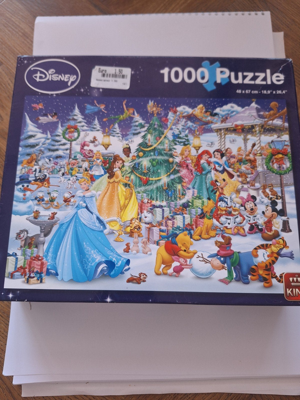 Disney Kerstpuzzel van king, Ophalen of Verzenden, 500 t/m 1500 stukjes, Gebruikt, Legpuzzel