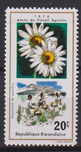 Rwanda 1974 Landbouw Bloemen, Verzenden, Postfris, Dier of Natuur