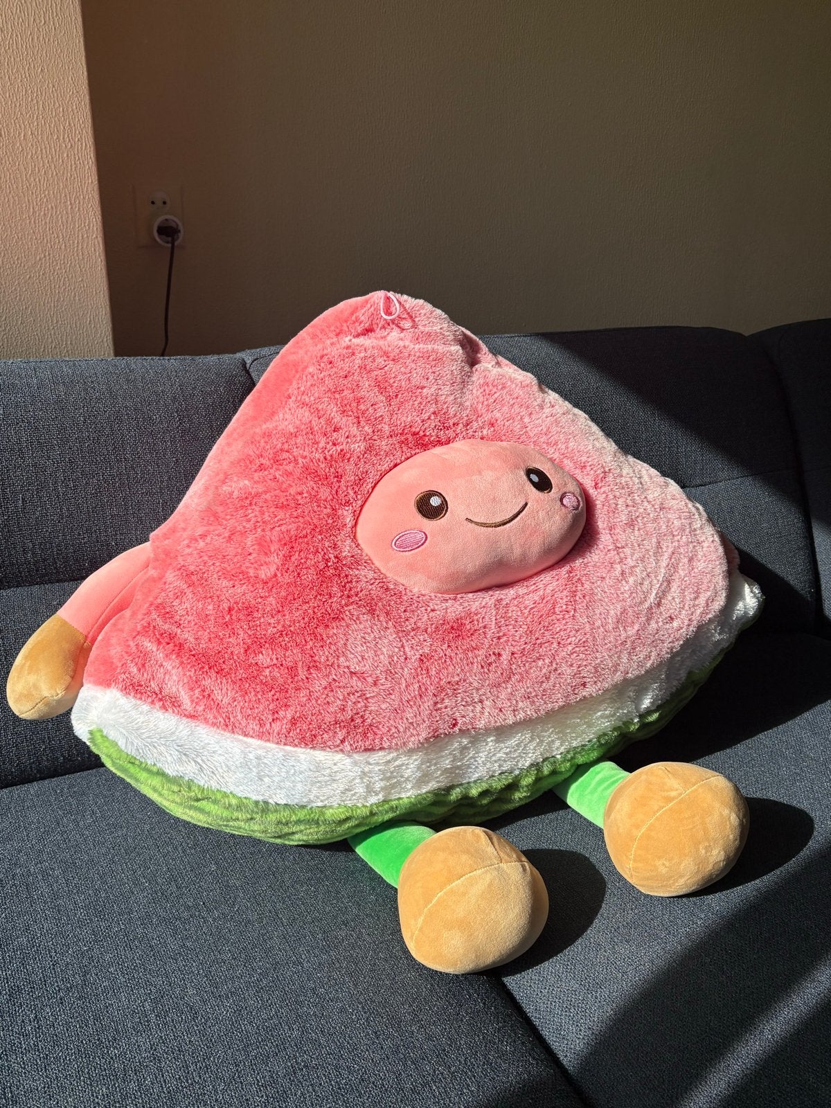 Grote watermeloen knuffel, Overige typen, Ophalen of Verzenden, Zo goed als nieuw, Middelgroot (20 tot 80 cm)