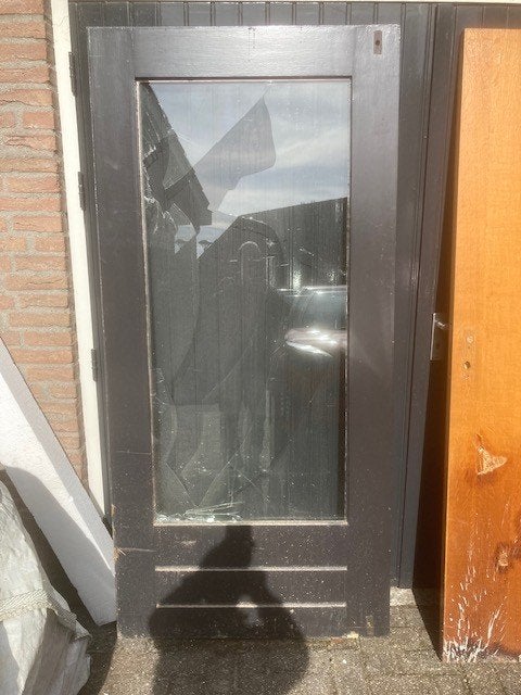 Tuindeuren en achterdeur van Meranti, Doe-het-zelf en Verbouw, Ophalen, Gebruikt, 80 tot 100 cm, Buitendeur