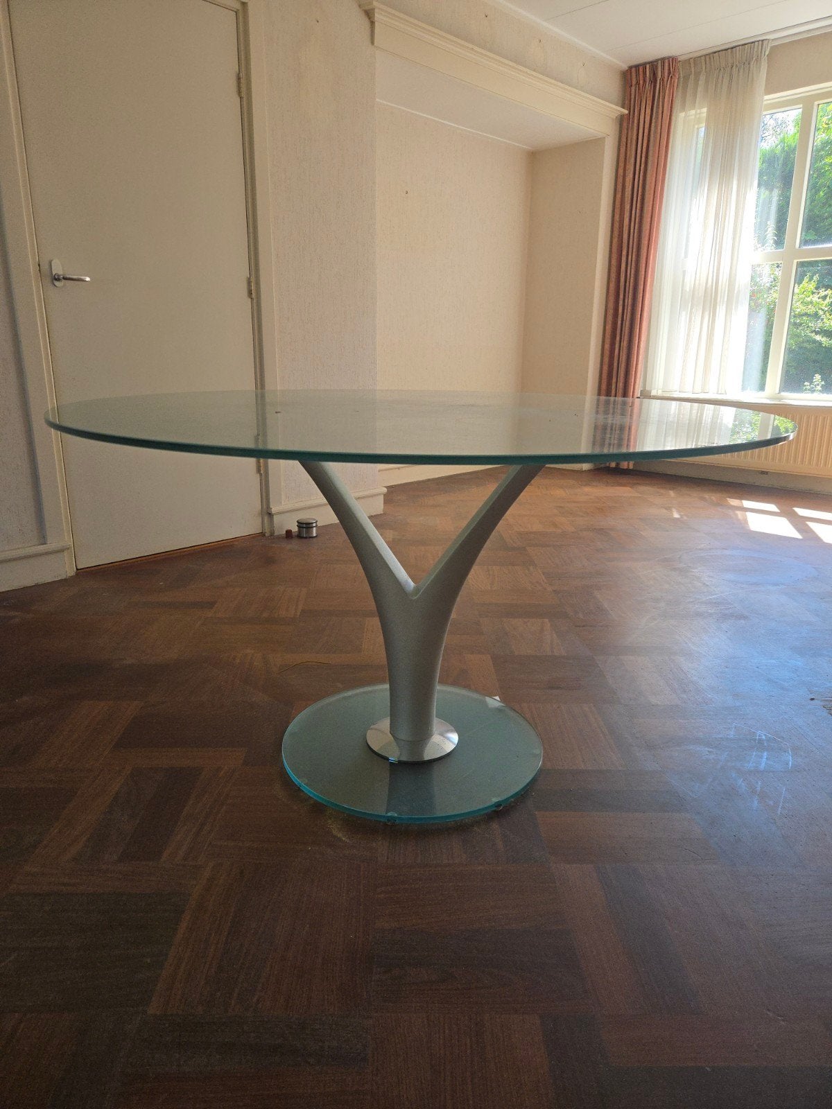 Rolf Benz glazen tafel - Rond, Rond, Ophalen of Verzenden, Vijf personen of meer, Glas