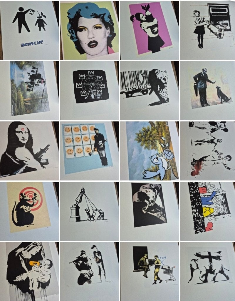 Verschillende Banksy Litho 50x70 cm POW-editie 70€/ stuk, Ophalen of Verzenden