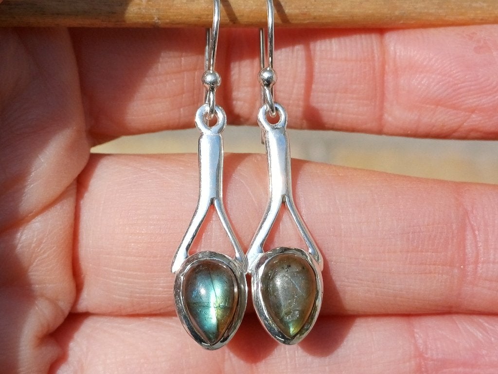 Vanoli 925 zilveren oorbellen met labradoriet, Sieraden, Tassen en Uiterlijk, Oorbellen, Daiva1973@hotmail.com, Hangers, Vanoli