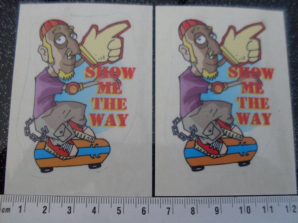 2x panini sticker show me the way opa op skatboard skaten, Verzenden, Zo goed als nieuw, Sport