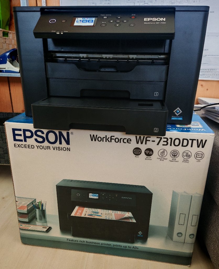 EPSON WF 7310 PRINTER, Computers en Software, Printers, Zo goed als nieuw, Printer, Inkjetprinter, Kleur printen, Zwart-en-wit printen