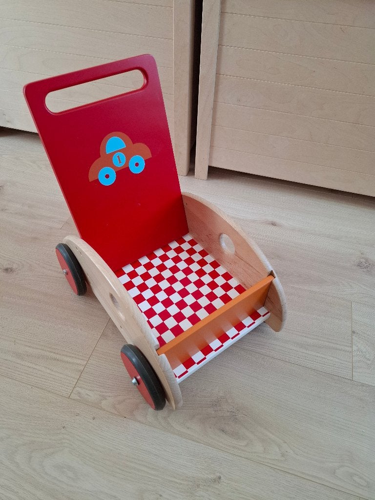 Nieuwe Houten loopkar, Ophalen, Nieuw, Duw- of Trekspeelgoed