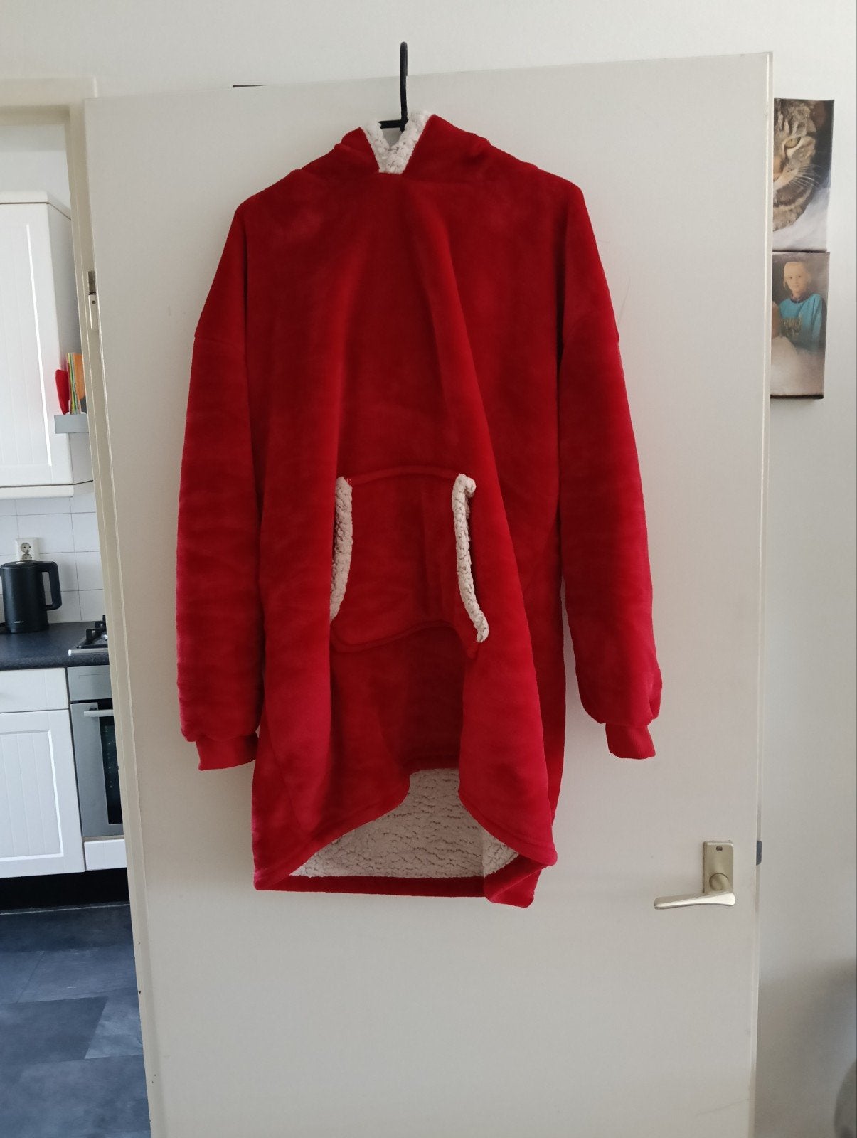 dames  oversized hoodie deken - rood, Kleding | Dames, Maat 38/40 (M), Ophalen of Verzenden, Rood, Onbekend