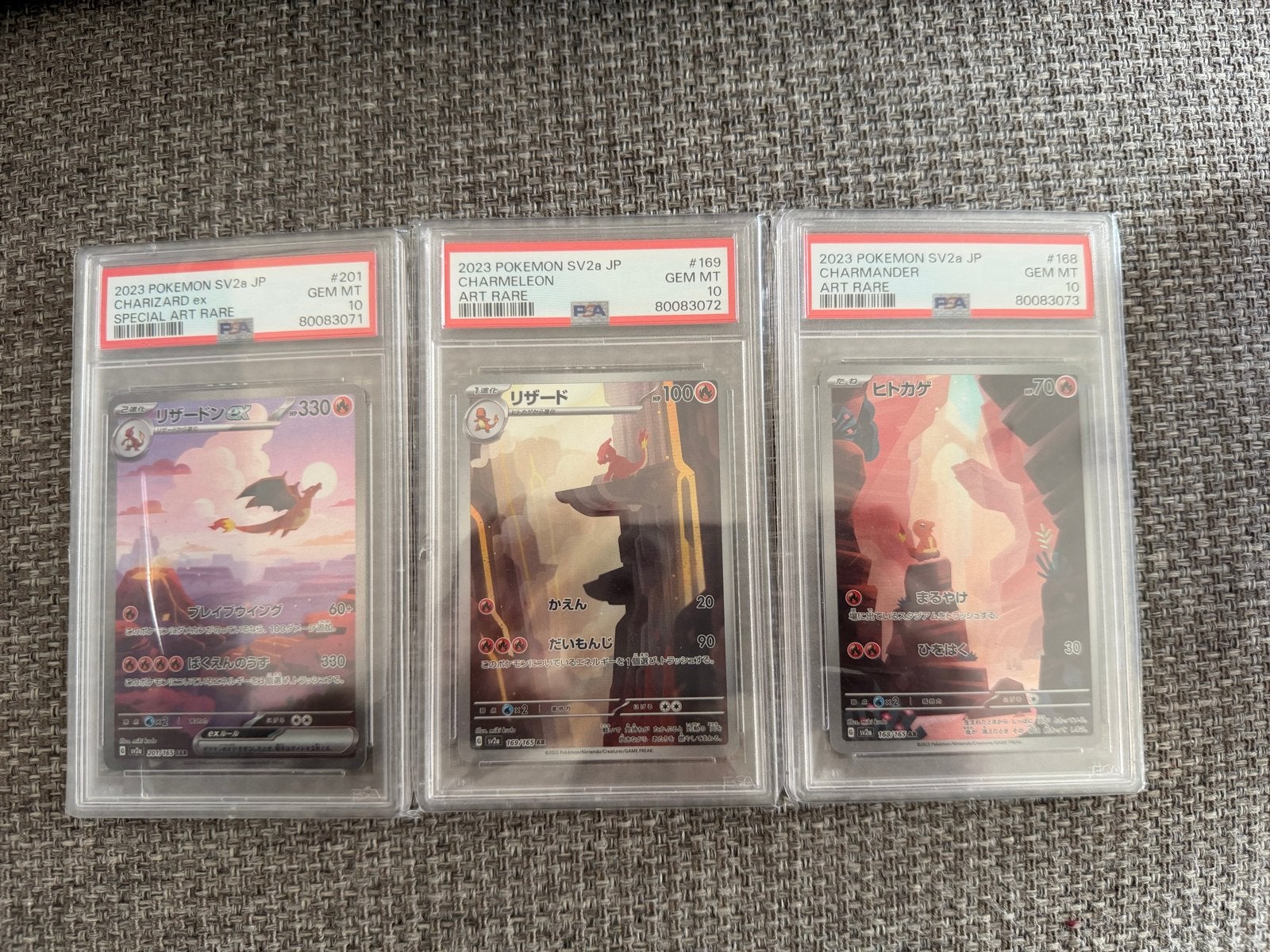 PSA 10 Charizard, Charmeleon & Charmander Japanse sequential, Ophalen of Verzenden, Nieuw, Meerdere kaarten