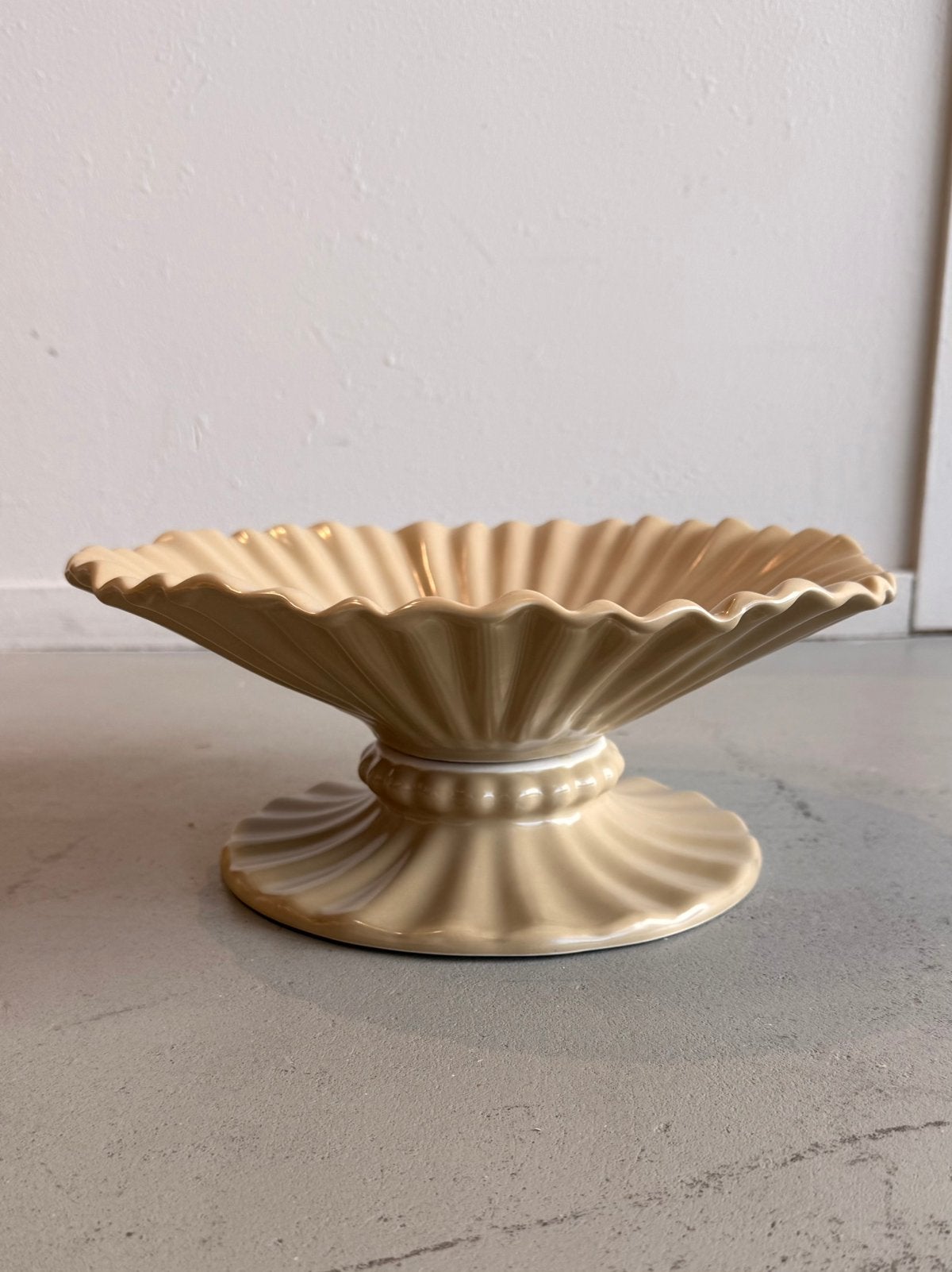 HKliving, Ribble bowl, soft mokka beige, 27x27x11cm, Porselein of Keramiek, Rond, Zo goed als nieuw, Douwe Tammingaweg