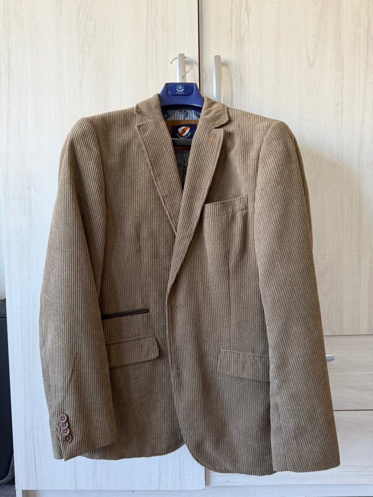 Rib colbert lichtbruin, maat 50, Bruin, Maat 48/50 (M), Ophalen of Verzenden, Suitable
