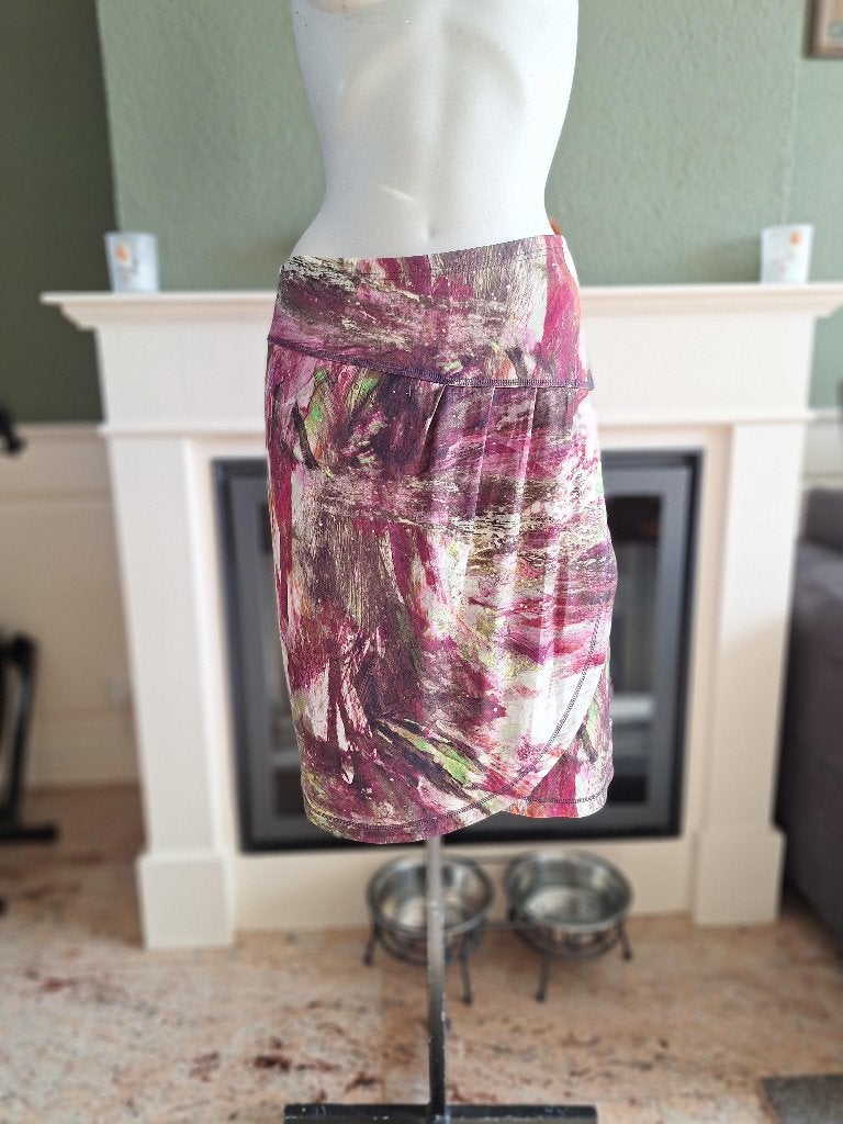 Kyra & Ko Roze paars groene rok M 38, Kleding | Dames, Maat 38/40 (M), Verzenden, Paars, Zo goed als nieuw