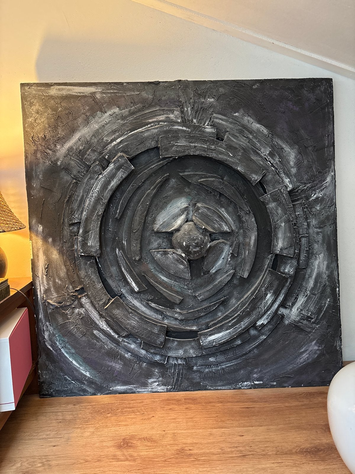 Abstract schilderij 3D - 1x1 m, Ophalen