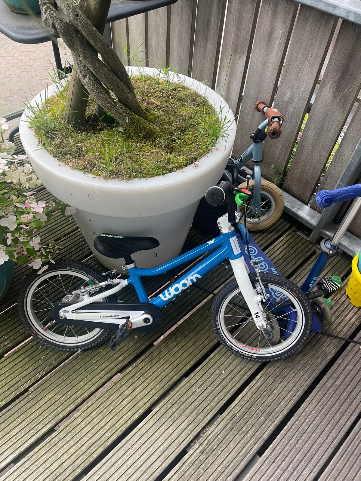 Woom 2 kinderfiets blauw, Ophalen, Zo goed als nieuw, Minder dan 16 inch