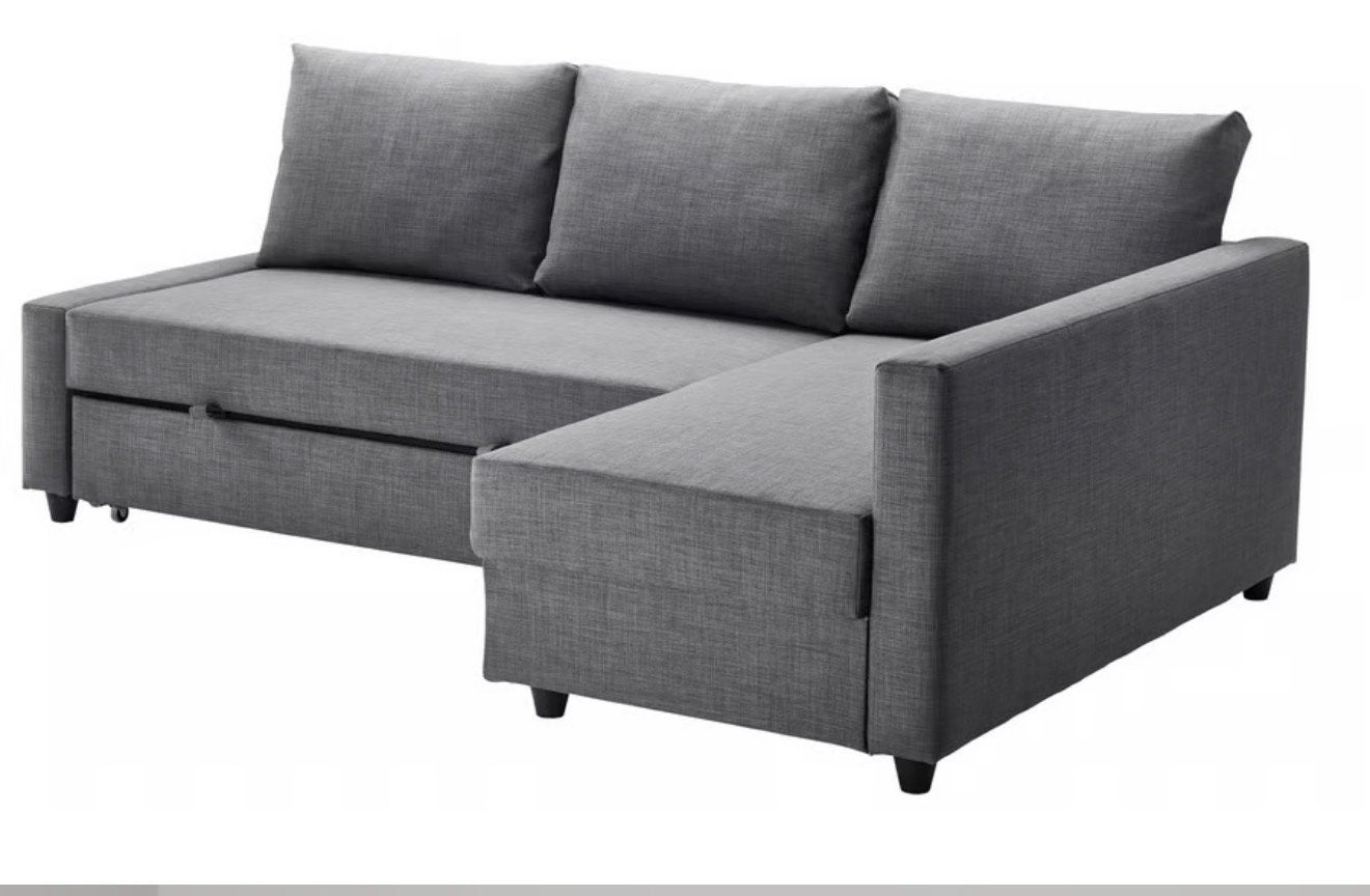 Grijze hoekbank / slaapbank; ikea friheten., Huis en Inrichting, Banken | Bankstellen, Ophalen, 125 tot 150 cm, Hoekbank, Driepersoons