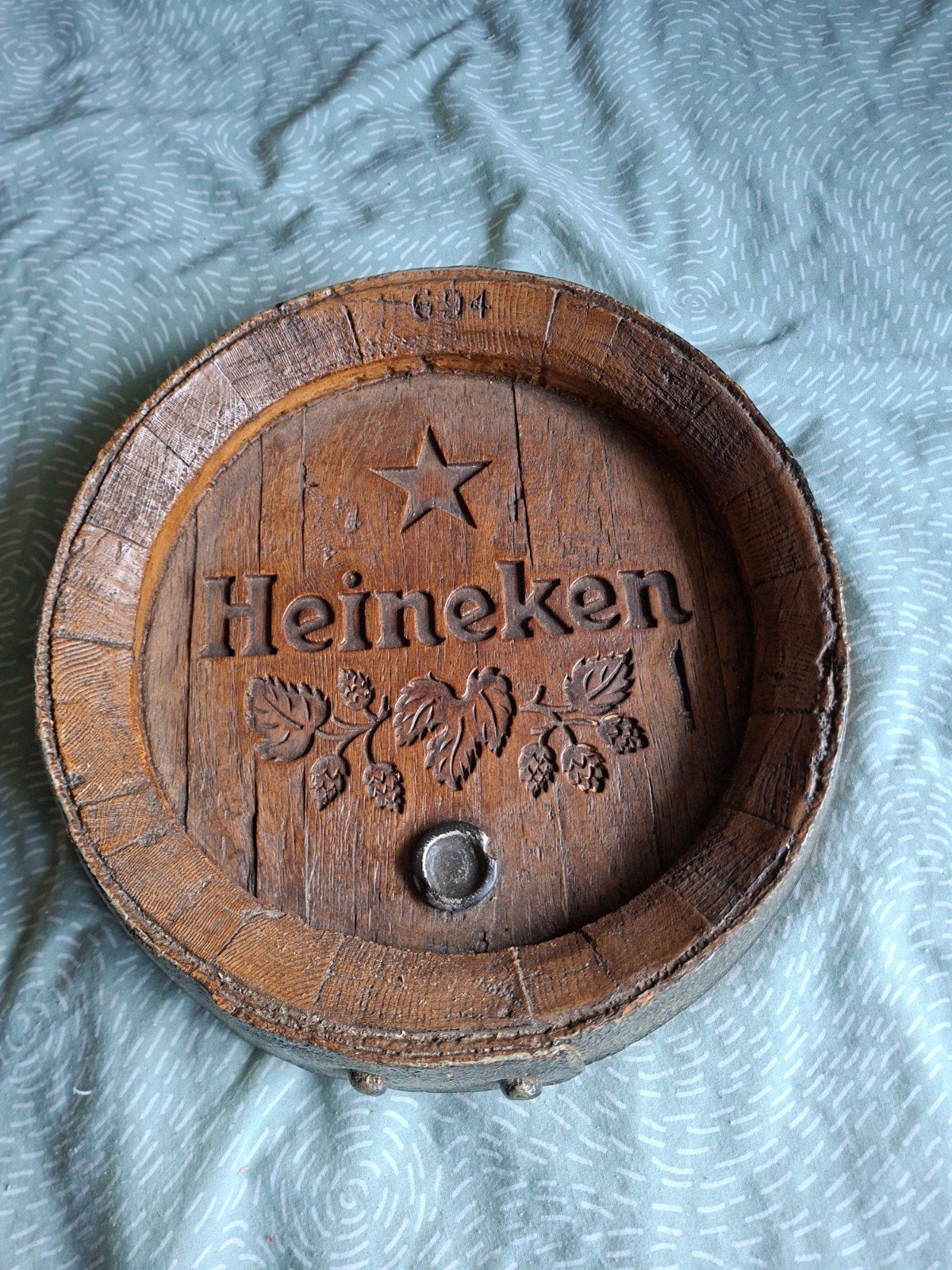 heineken bierfust deksel van hout decoratie, Ophalen of Verzenden, Reclamebord, Plaat of Schild, Heineken