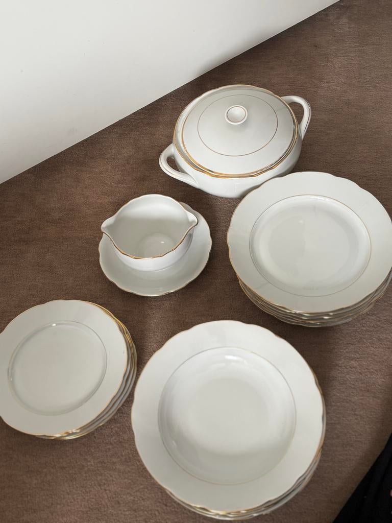 Vintage MSB Tsjechoslowaaks servies met gouden rand, Antiek en Kunst, Ophalen of Verzenden