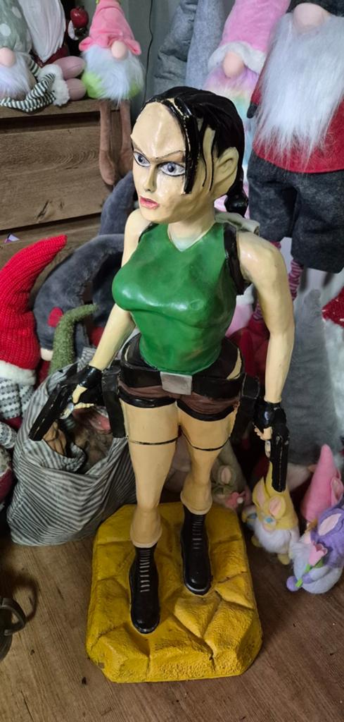 Handgemaakt Lara Croft Beeld - Uniek Gaming Kunstwerk, Verzamelen, Ophalen, Gebruikt