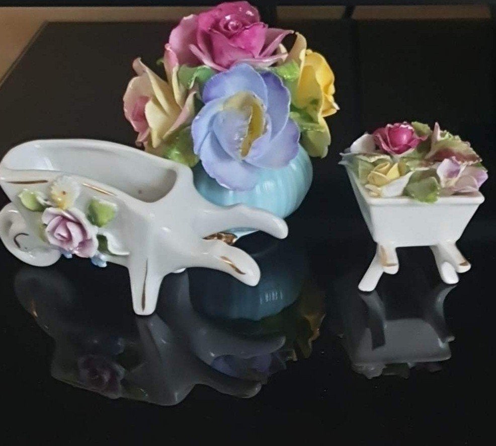 Bone china engeland prachtige boeketjes., Ophalen of Verzenden
