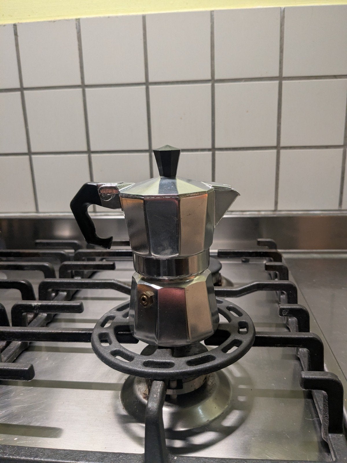 Mokka Express - aluminium percolator voor heerlijke koffie, 1 kopje, Ophalen of Verzenden, Zo goed als nieuw, Gemalen koffie