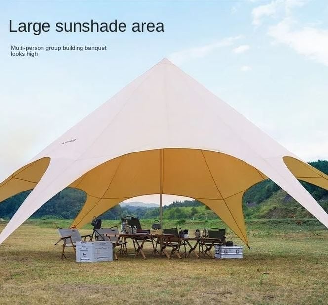 Bikerstent Starflex-Shelter Starshade Stertent 14x14m Creme, Ophalen of Verzenden, Nieuw, 8 meter of meer, Overige typen