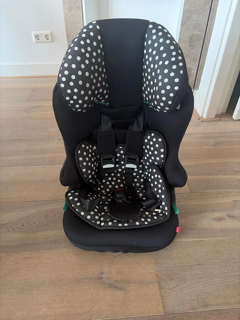 HEMA Kinderstoel Autozitje - Zwart met witte stippen, Verstelbare rugleuning, 9 t/m 36 kg, Ophalen, Overige merken