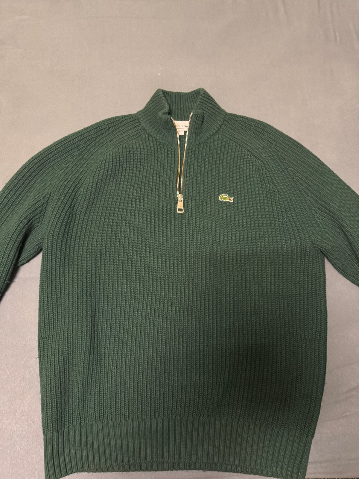 Lacoste heren trui met rits - Groen, Verzenden, Zo goed als nieuw, Maat 52/54 (L), Groen