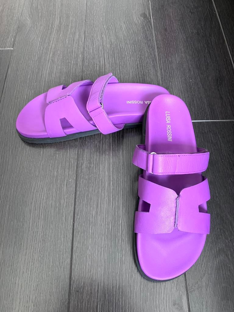 Luisa Rossini paarse leren sandalen mt 41 - nieuw, Overige kleuren, Verzenden, Nieuw, Sandalen of Muiltjes