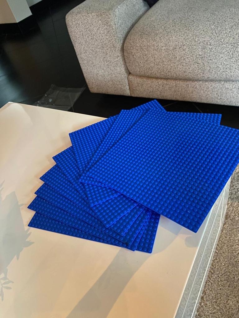 8x Blauwe LEGO compatibele grondplaten 25.5x25.5 cm, Ophalen of Verzenden, Nieuw, Overige merken