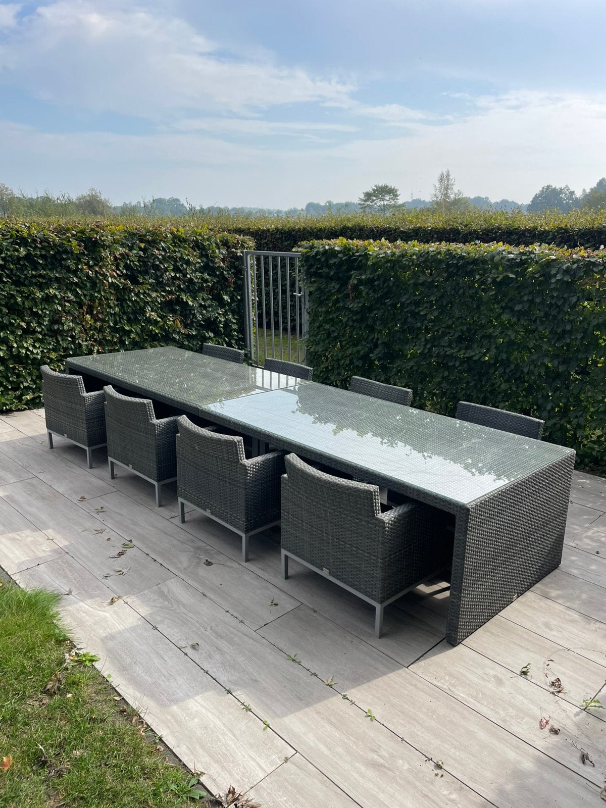 Tuin lounge tafel set inclusief kussens, Ophalen, Kunststof, Gebruikt, Eettafel