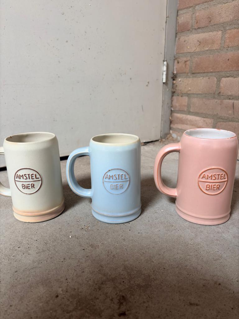 Amstel Bier Mokken - Jaren '60 Set van 3, Ophalen