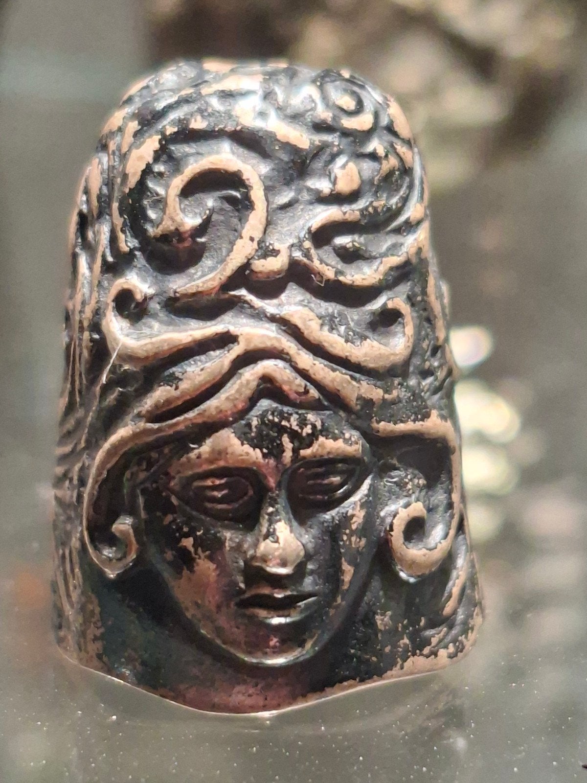 antieke zilveren vingerhoed Medusa, Antiek en Kunst, Ophalen
