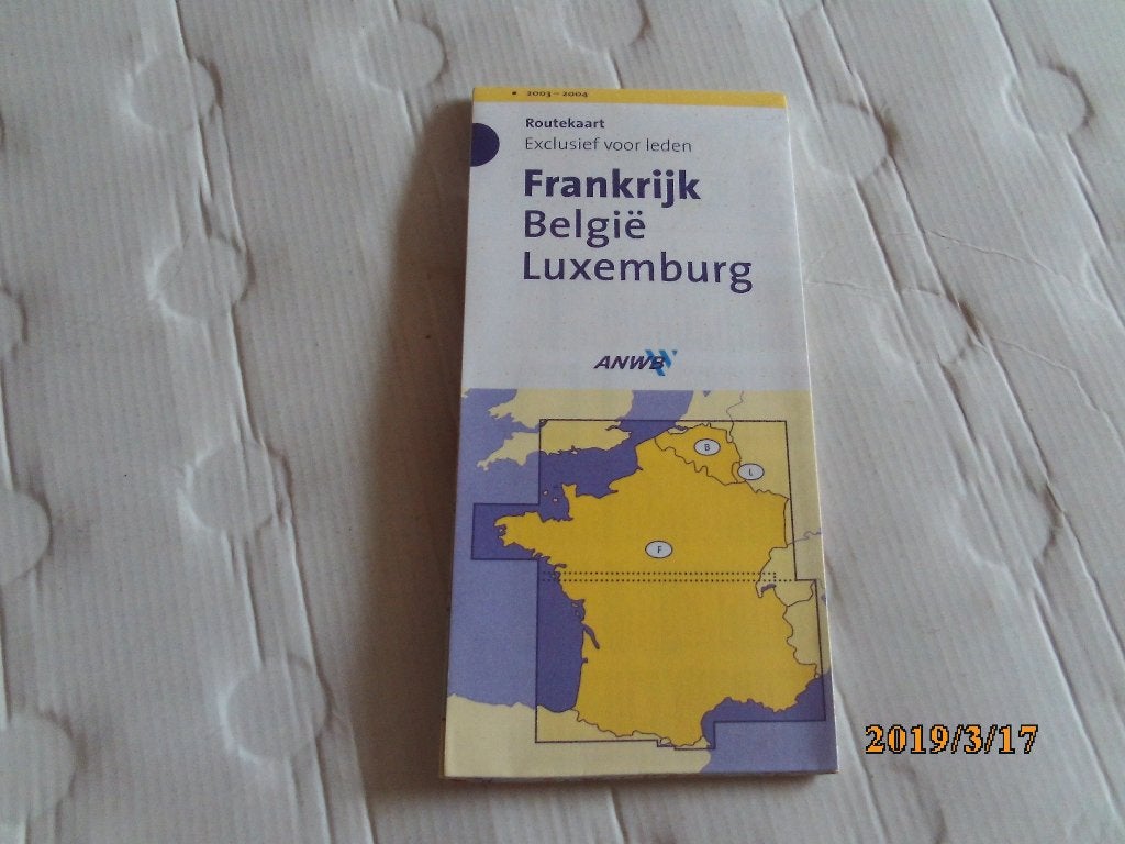 anwb routekaart frankrijk belgie luxemburg 2003-2004, Ophalen of Verzenden, Gelezen, 1800 tot 2000, Landkaart