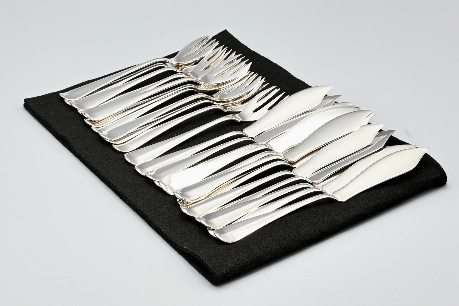 12 zilveren viscouverts, Haags Lofje, 1923, Antiek en Kunst, Ophalen of Verzenden, Zilver