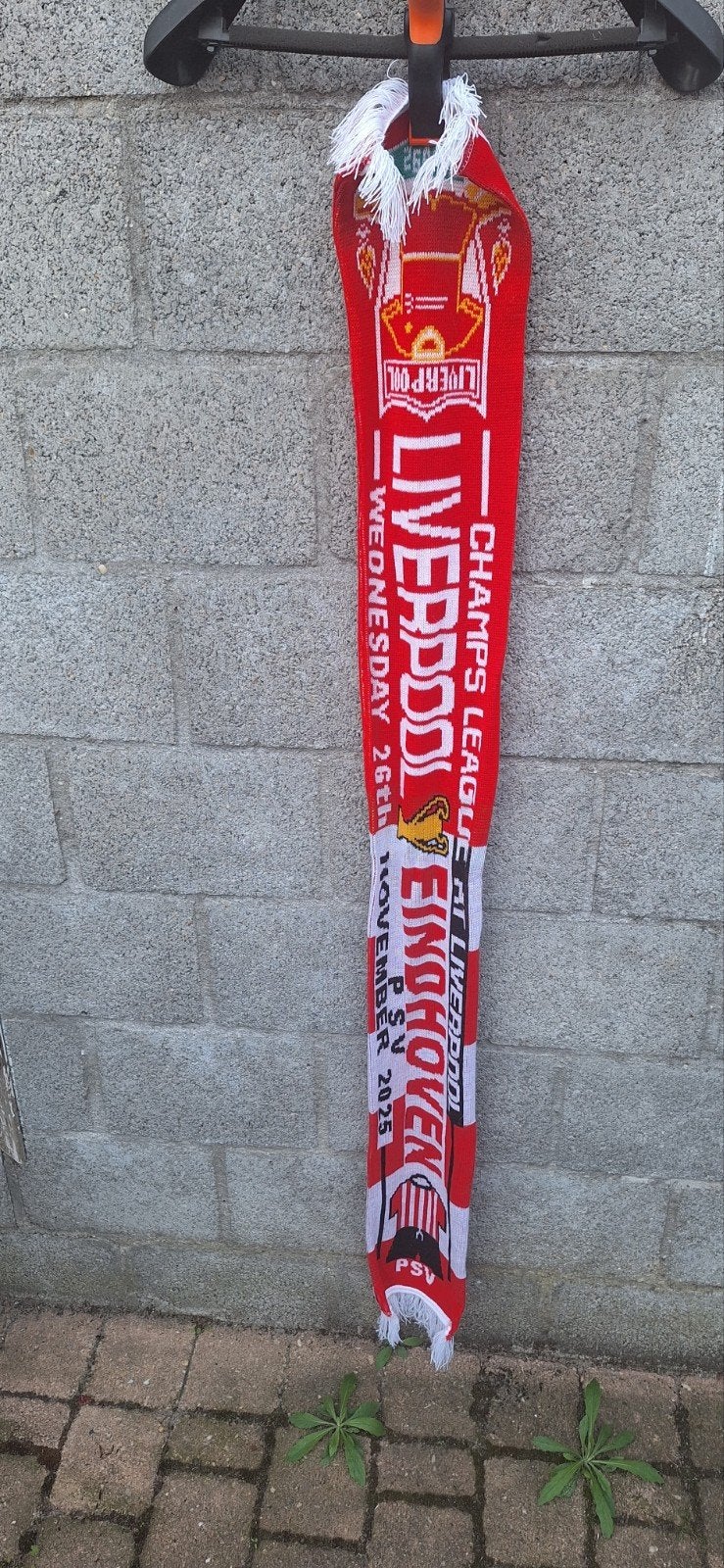 Liverpool vs Psv sjaal uit 2025 (10526), ., Ophalen of Verzenden, Zo goed als nieuw, .