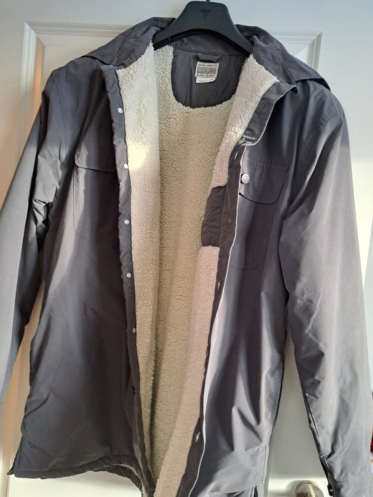 OVERHEMD  /JASJE MET BONT GEVOERD MAAT XL KLEUR GRIJS, Ophalen of Verzenden, Zo goed als nieuw, Grijs, Halswijdte 43/44 (XL)