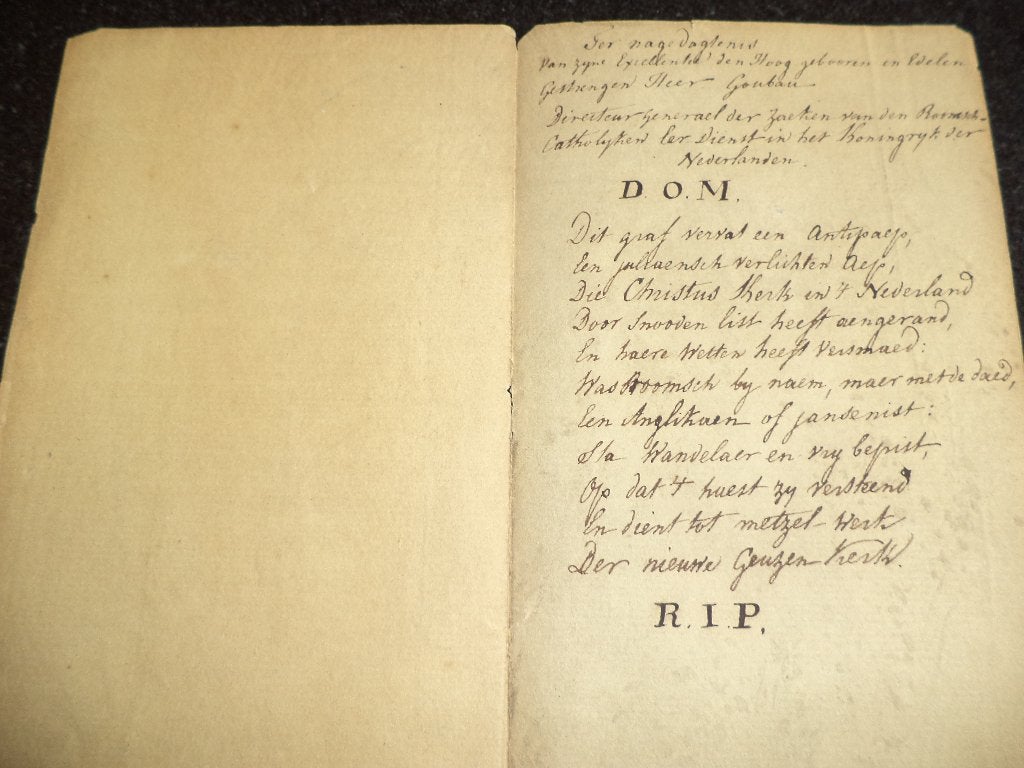 1815/26 manuscript inkt velijn schampschrift anti Goubau DOM, Ophalen of Verzenden