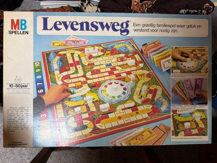 Levensweg Bordspel - Klassiek Familieplezier, Hobby en Vrije tijd, Gezelschapsspellen | Bordspellen, Drie of vier spelers, Ophalen of Verzenden