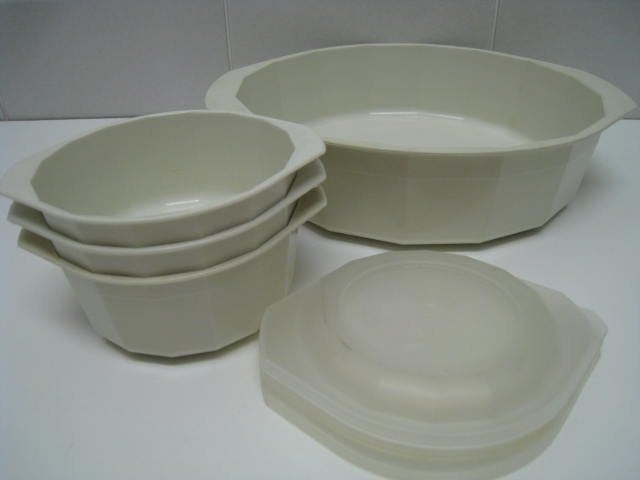 Set 4 potten voor microgolfoven van merk Microwave Cookware, Witgoed en Apparatuur, Magnetrons, Ophalen of Verzenden, Inbouw