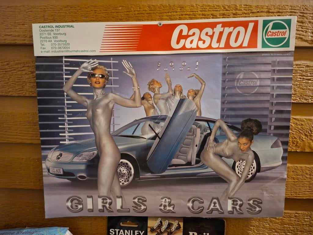 Castrol Girls & Cars poster, Ophalen of Verzenden