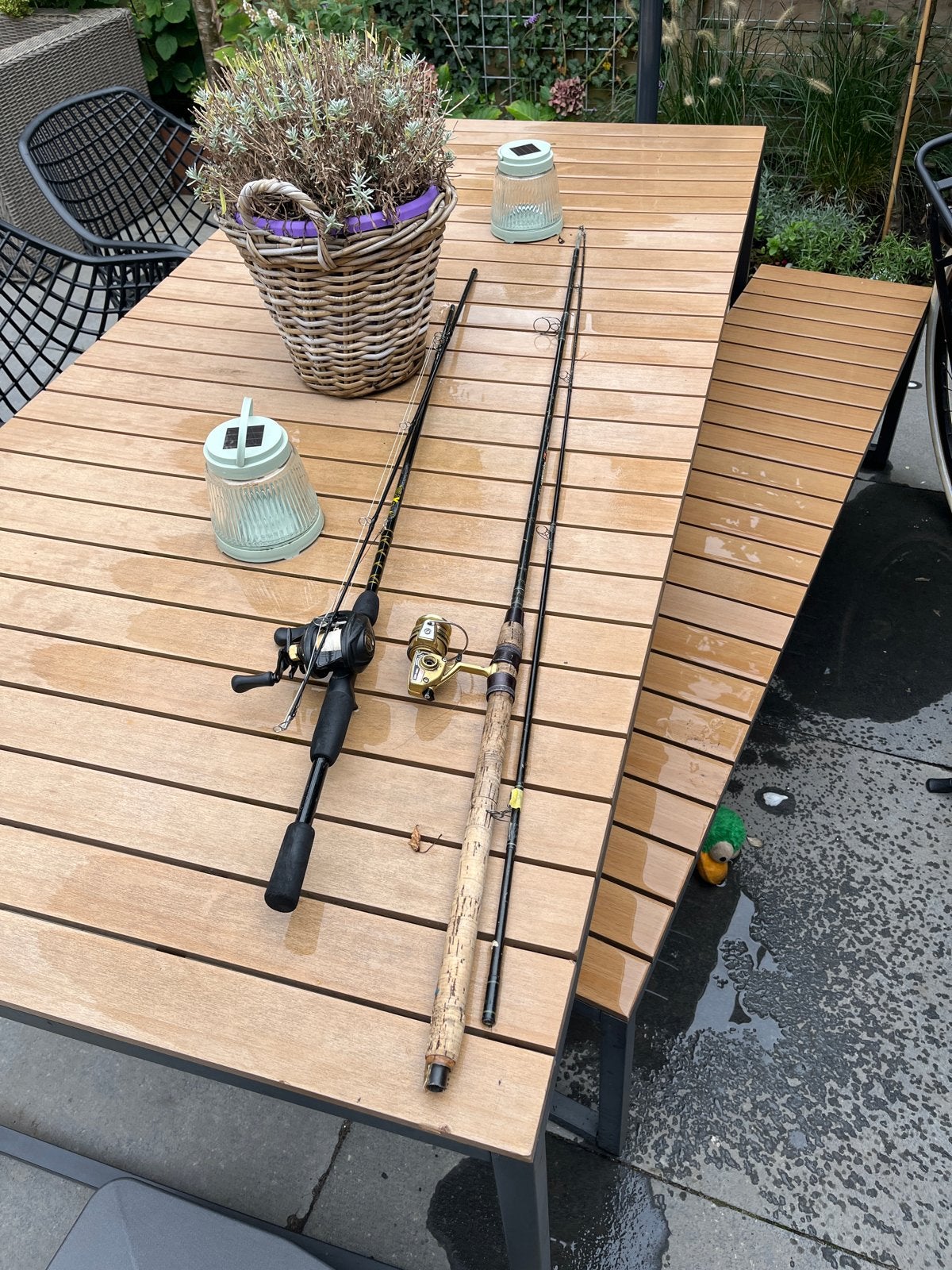 Hengelset met molen - Gebruikt, met kleine defecten, Watersport en Boten, Ophalen, Gebruikt, Complete hengel