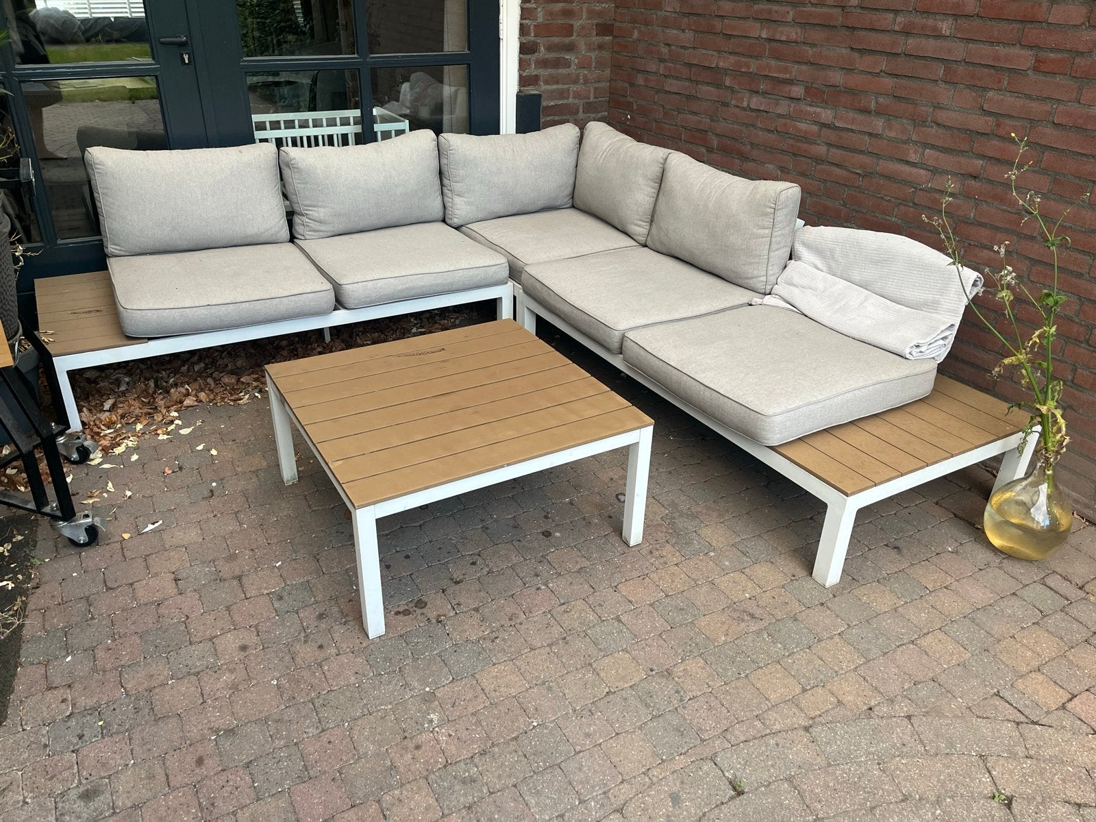 Bois Le Duc Loungeset met salontafel 2.50x2.50 m, Ophalen, 5 zitplaatsen, Gebruikt, Aluminium