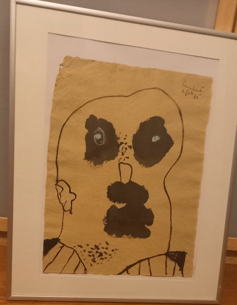 Gesigneerde Lucebert inkt/aquarel portret, CoBrA-beweging, Ophalen